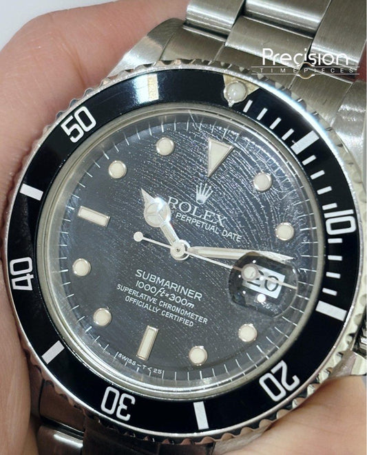 Rolex 168000 Transitional Submariner Rare “Paddy Rice Field” Dial