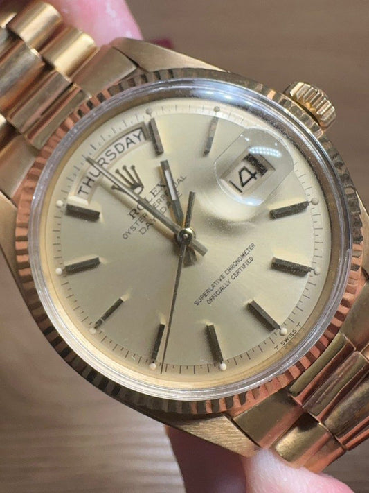 Rolex 1803 Day-Date 36 18K Yellow Gold Case & Bracelet Acrylic Glass