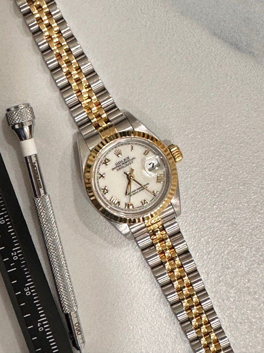 Rolex 69173 DateJust 26 Two-Tone Ivory Dial Roman Numerals