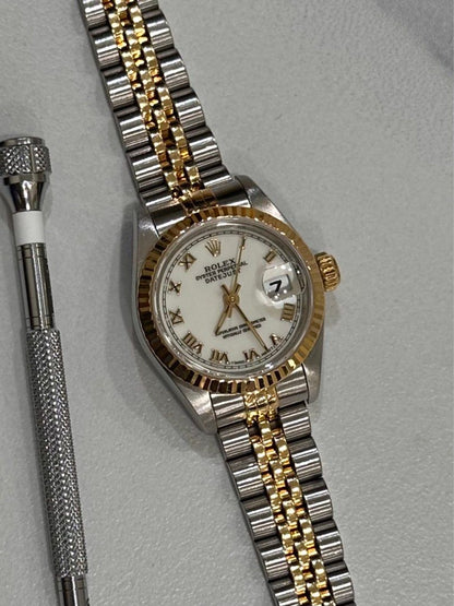 Rolex 69173 DateJust 26 Two-Tone Ivory Dial Roman Numerals