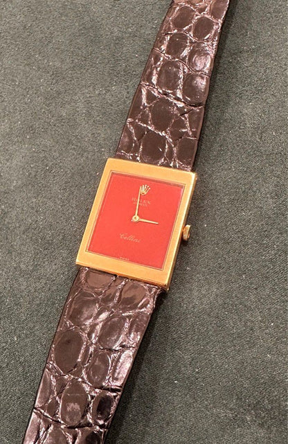 Rolex Cellini Crimson (Red) Mirror Dial 23mm 18K Yellow Gold