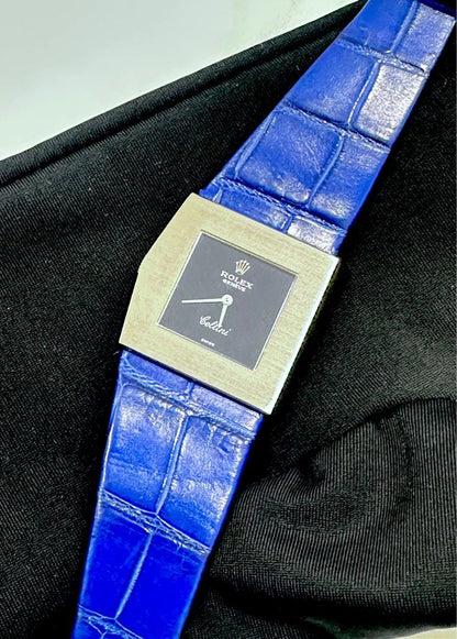 Rolex Cellini “Midas” Style Case 18K White Gold Untouched Case Deep-Ocean Blue Mirror Dial