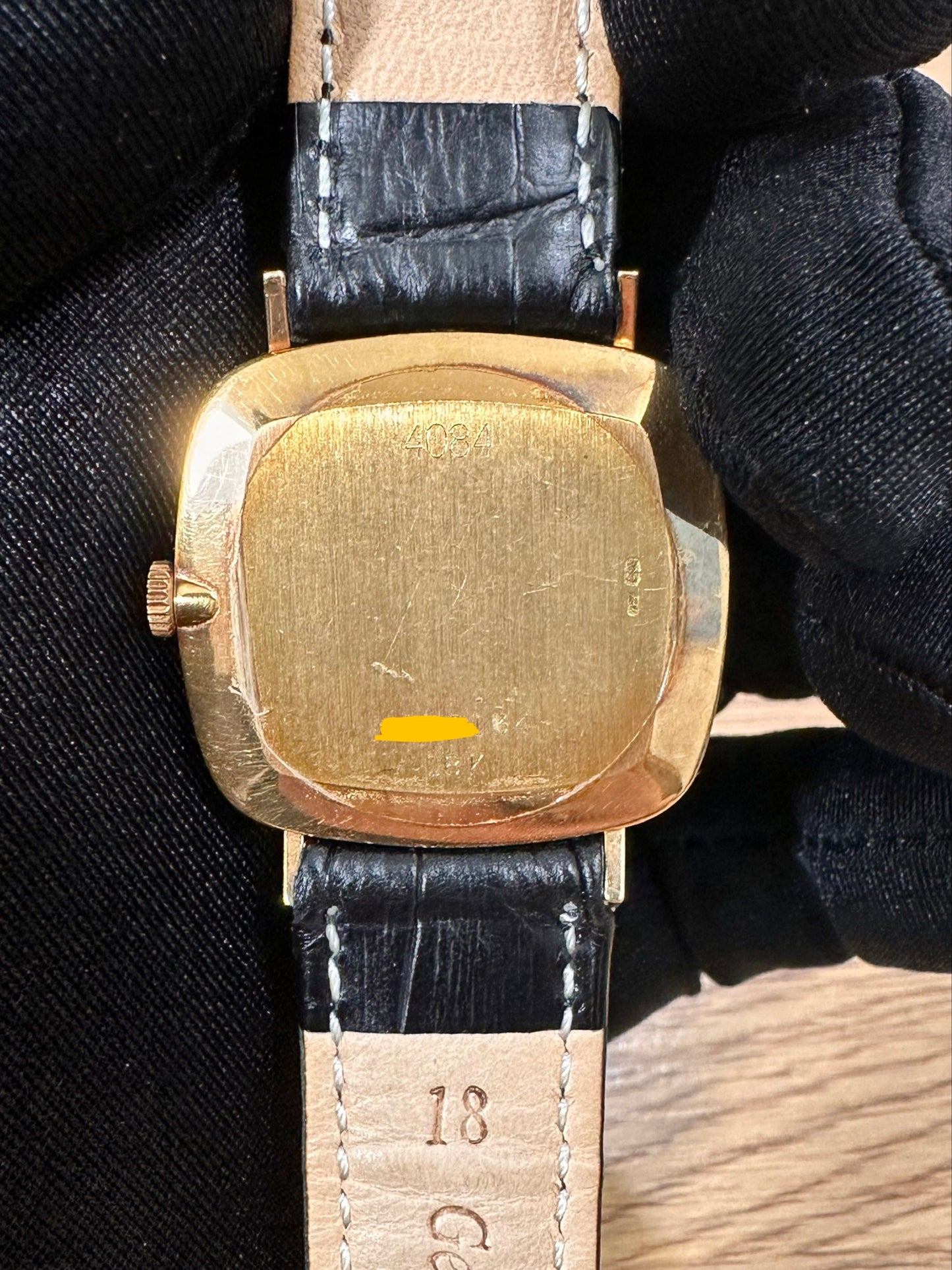 Rolex Cellini Ref: 4048 18K Yellow Gold 30mm Manual Wind Blue Vignette Dial