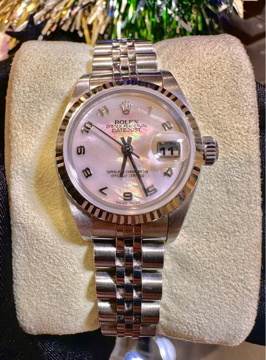 Rolex DateJust 26 Ref: 79174 Full Set Ladies MOP Arabic Numerals Dial