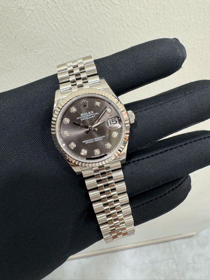 Rolex DateJust 31 Ref: 278274 Dark Grey Dial ŵ 10pt. Diamonds Dated 2026 31mm Brand New Unworn