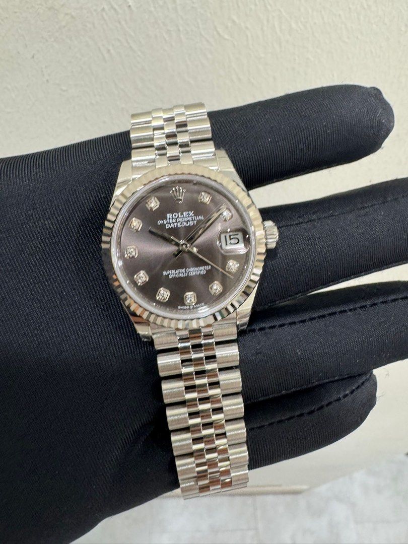 Rolex DateJust 31 Ref: 278274 Dark Grey Dial ŵ 10pt. Diamonds Dated 2026 31mm Brand New Unworn