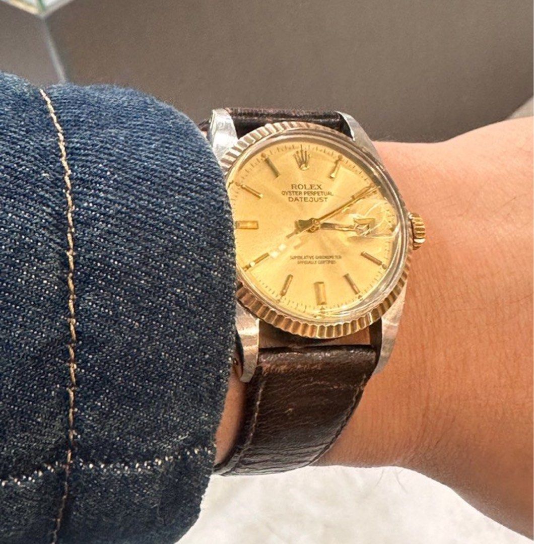 Rolex DateJust 36 Champagne Baton Dial Ref: 16013