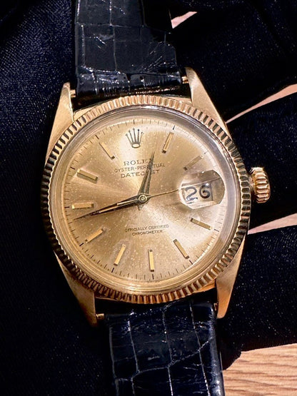 Rolex DateJust 36 “Ovettone“ Ref: 6305/1 14K Yellow Gold “SWISS Only” Dial
