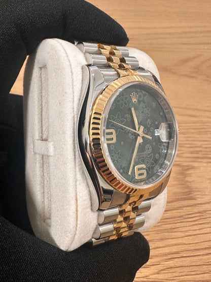 Rolex DateJust 36 Ref: 116233 Two-Tone 🔥Rare Olive Green Flora Dial 36mm
