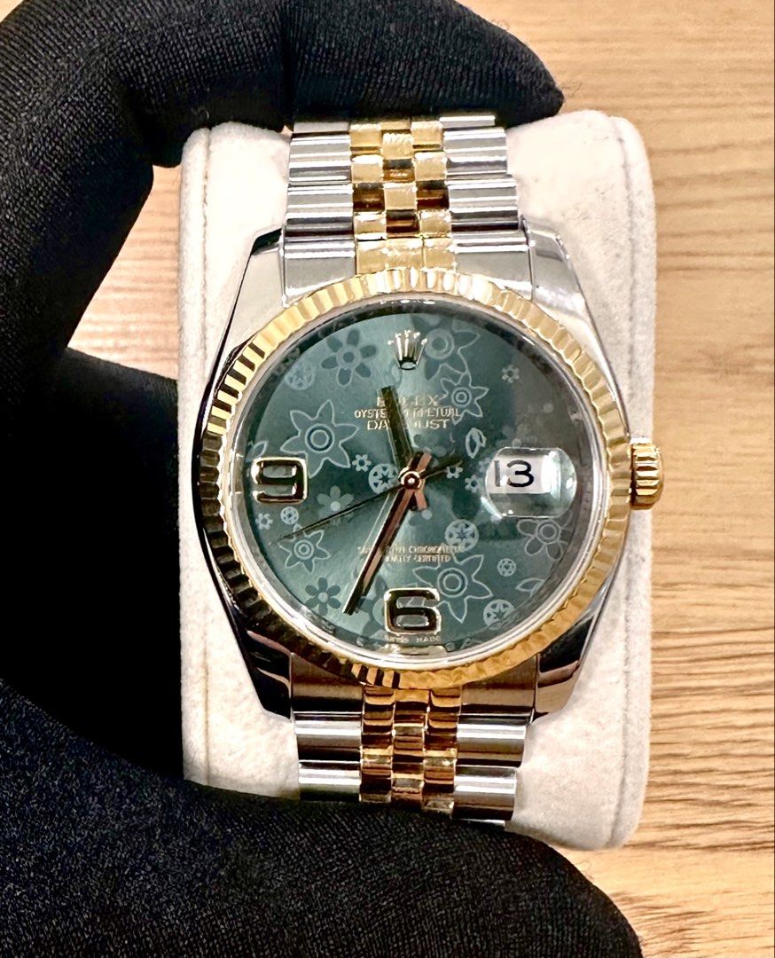 Rolex DateJust 36 Ref: 116233 Two-Tone 🔥Rare Olive Green Flora Dial 36mm