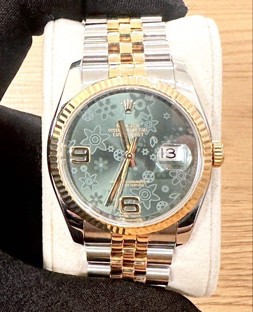 Rolex DateJust 36 Ref: 116233 Two-Tone 🔥Rare Olive Green Flora Dial 36mm