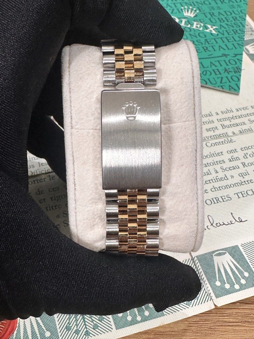 Rolex DateJust 36 Ref: 16013 Two-Tone ŵ Rare Blue Buckley Dial Papers