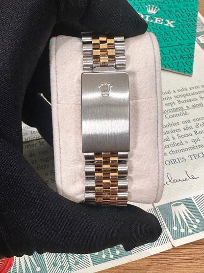 Rolex DateJust 36 Ref: 16013 Two-Tone ŵ Rare Blue Buckley Dial Papers