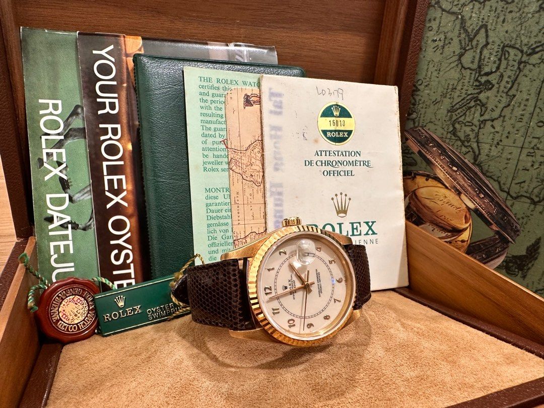 Rolex DateJust 36 Ref: 16018 RARE🔥Cream-Coloured Boiler Gauge 18K Yellow Gold Full Set