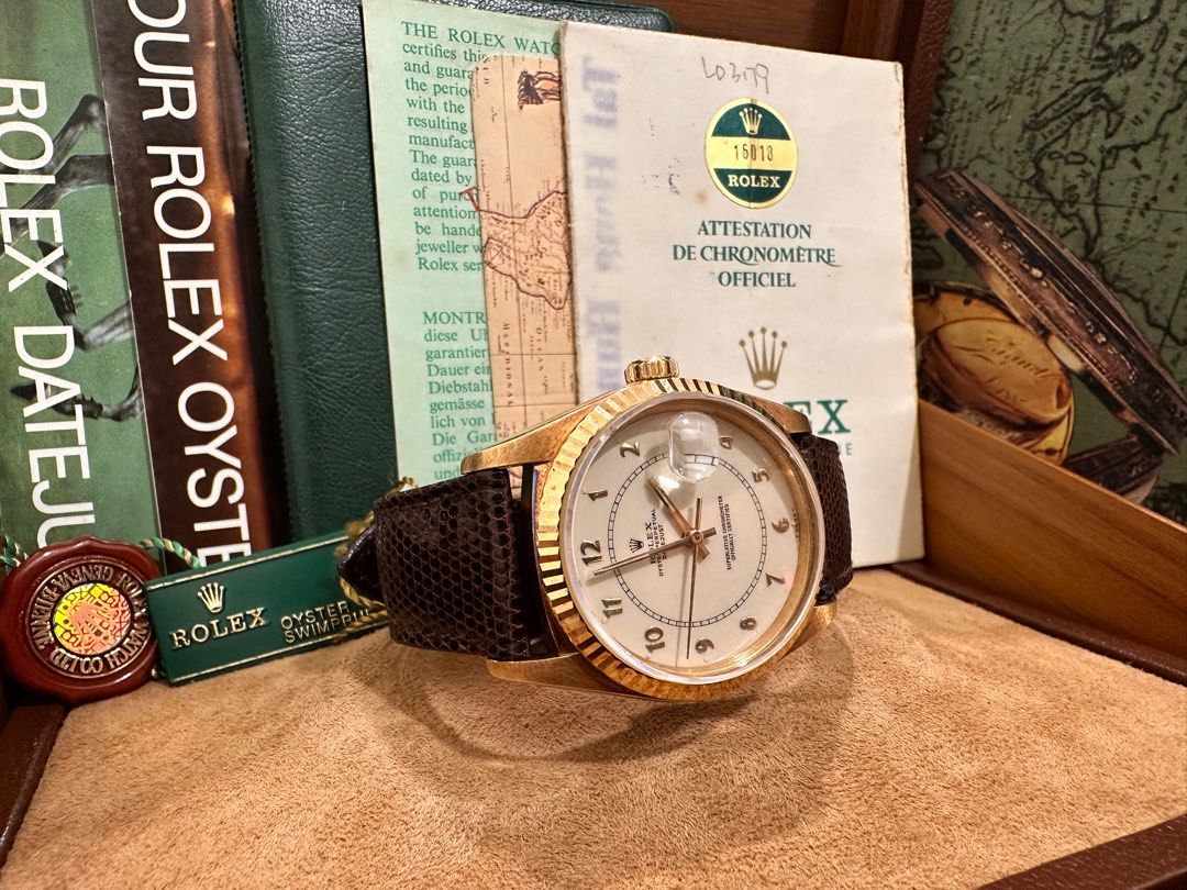 Rolex DateJust 36 Ref: 16018 RARE🔥Cream-Coloured Boiler Gauge 18K Yellow Gold Full Set