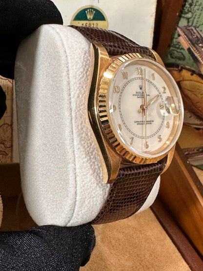 Rolex DateJust 36 Ref: 16018 RARE🔥Cream-Coloured Boiler Gauge 18K Yellow Gold Full Set