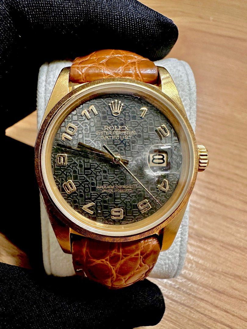 Rolex DateJust 36 Ref: 16078 18K Yellow Gold Ash-Black “Computer” Dial