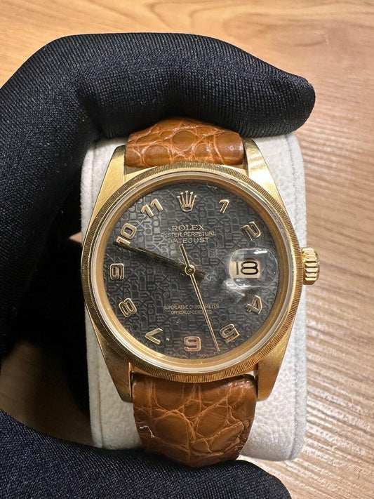 Rolex DateJust 36 Ref: 16078 18K Yellow Gold Ash-Black “Computer” Dial