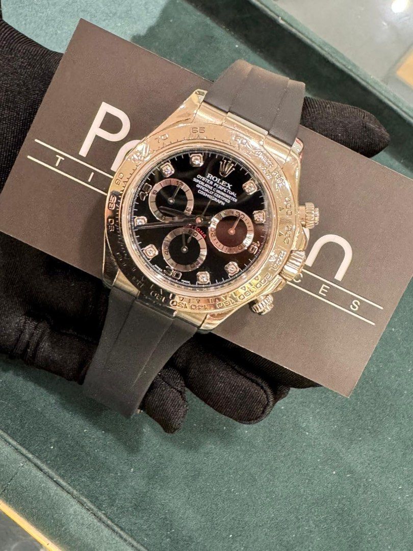 Rolex Daytona 18K White Gold Ref: 116519 Black Diamond Hour-Markers