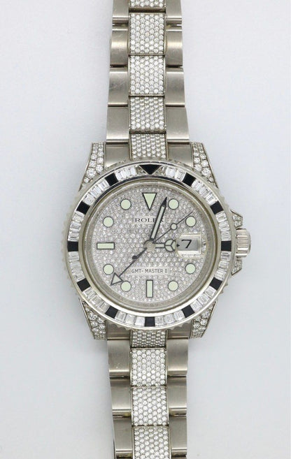 Rolex GMT-Master II Original Rolex Pavé Diamonds Dial Bezel Lugs & Bracelet Full Set