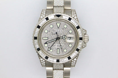 Rolex GMT-Master II Original Rolex Pavé Diamonds Dial Bezel Lugs & Bracelet Full Set