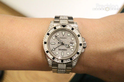 Rolex GMT-Master II Original Rolex Pavé Diamonds Dial Bezel Lugs & Bracelet Full Set