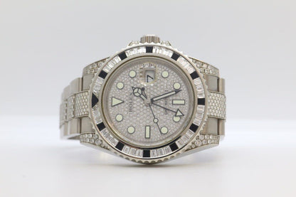 Rolex GMT-Master II Original Rolex Pavé Diamonds Dial Bezel Lugs & Bracelet Full Set