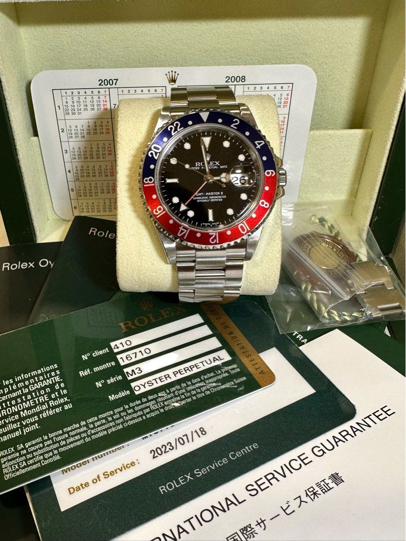 Rolex GMT-Master II Ref: 16710 “Pepsi” RARE 3186 Last 5-Digit Untouched Case Full Set